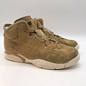 Nike Air Jordan 6 Retro Shoes Youth 3Y Golden Harvest Brown 384666-705 Sneakers